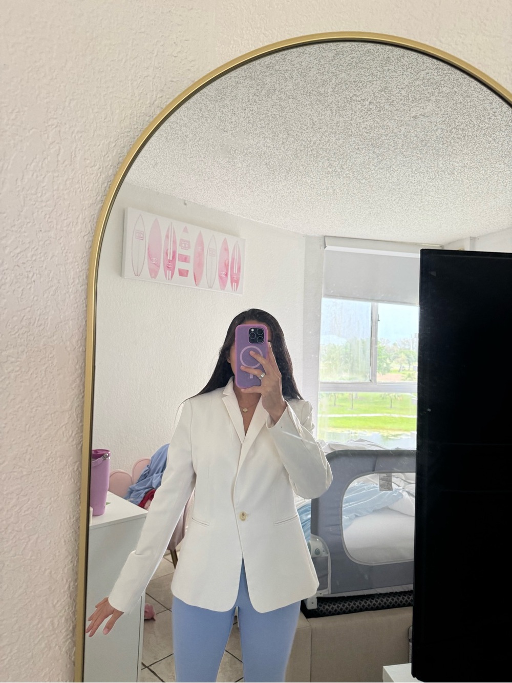 H&M cream Single-Button Tailored Blazer